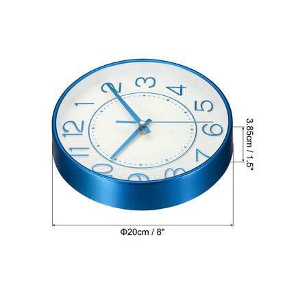 8 Inch Silent Non-Ticking Wall Clock for Home Decor (Battery Operated)