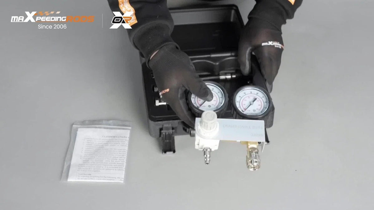 Cylinder Leakage Tester Kit for Dual Gauges (0-100psi, 0-700kpi)