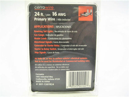 24ft 16 AWG Yellow Primary Wire for Marine Boat Trailer (Multi-Application)