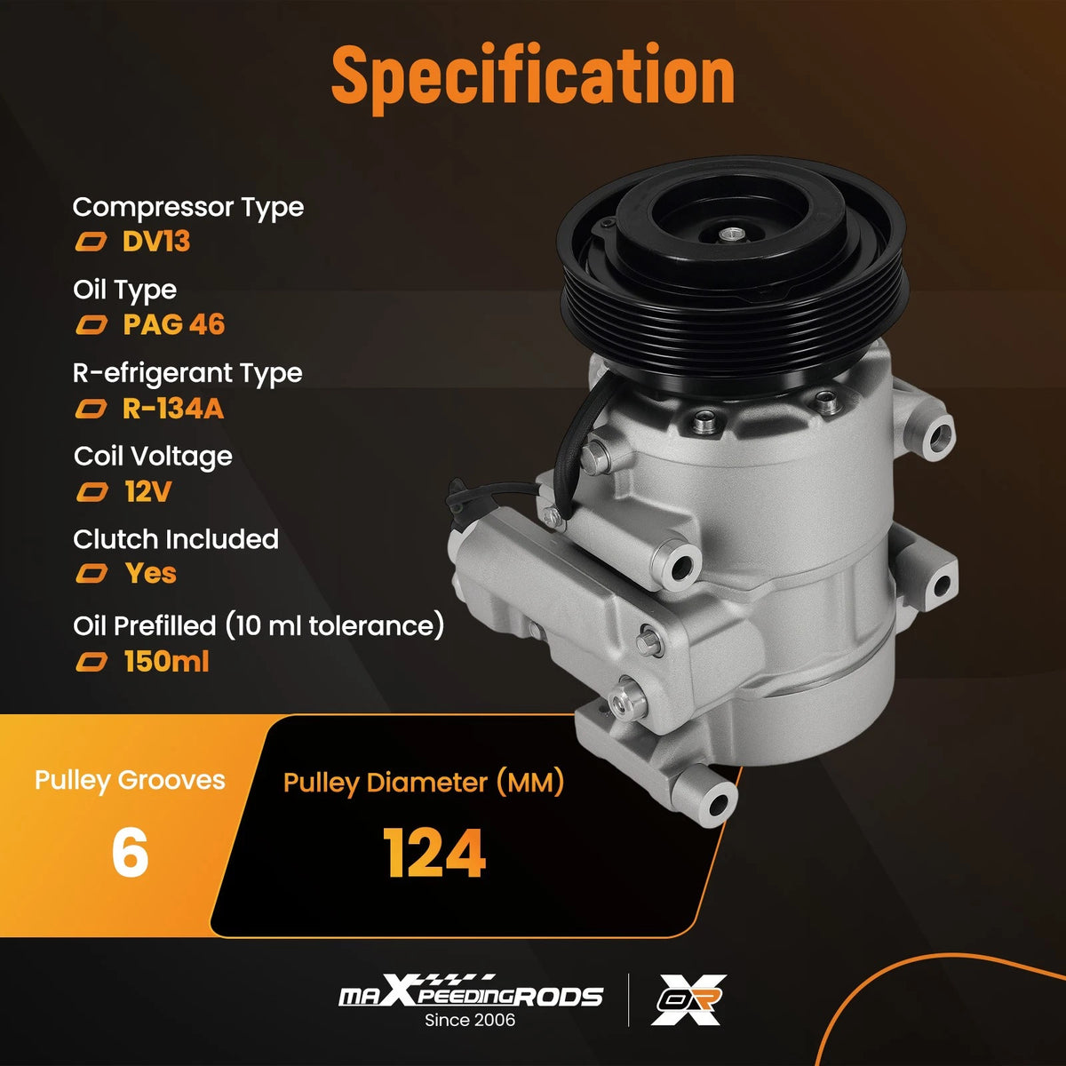 AC Compressor for Hyundai Veloster Accent (2011–2017) CO11360C 39XF2Z
