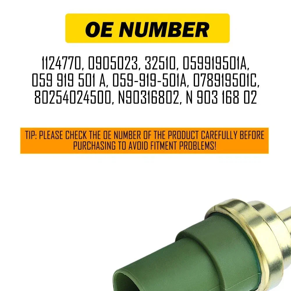 Coolant Temperature Sensor for Audi TT VW (2000–2006) 1124770, 059919501A, 078919501A