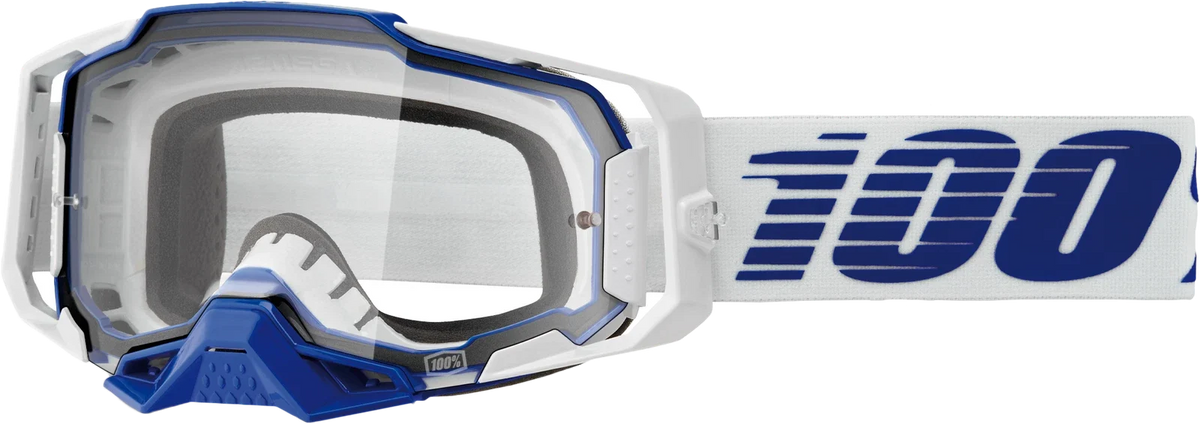 100% Armega Goggle for Offroad Motocross (50004-00031) - Blue Clear Lens