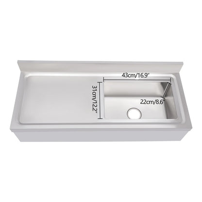 Freestanding Single Bowl Kitchen Sink with Faucet & Drainboard