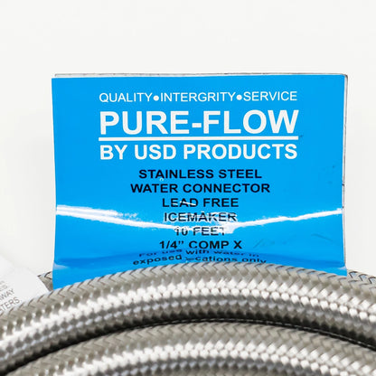 Stainless Steel Braided Water Connector for Ice Maker (120")