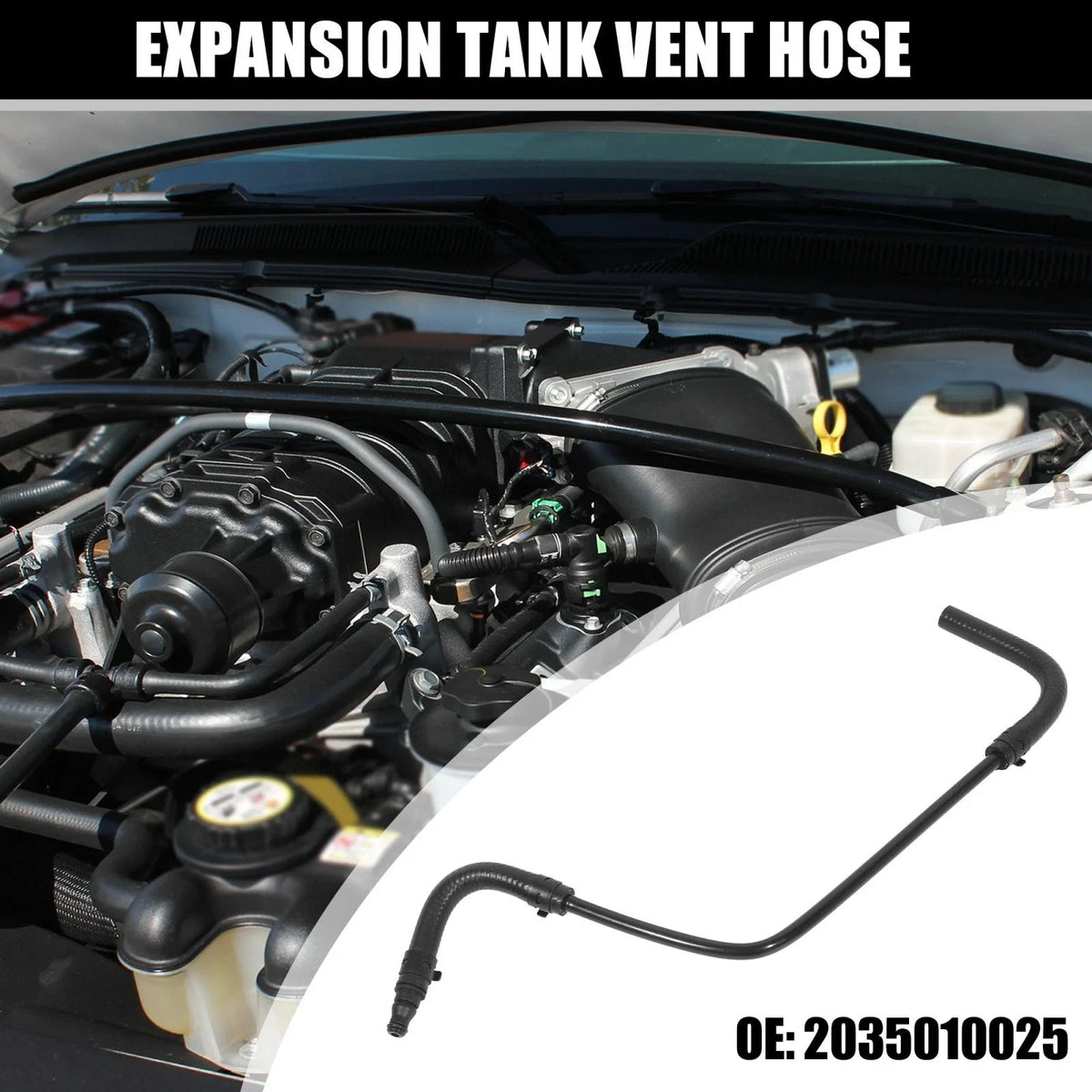 Engine Coolant Expansion Tank Breather Pipe 2035010025 for Mercedes-Benz C230 (2003–2007)