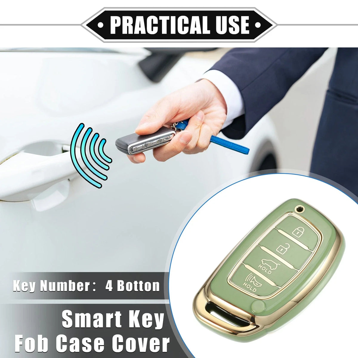 Set of 4 TPU Key Fob Covers for Hyundai Elantra (2017–2020)