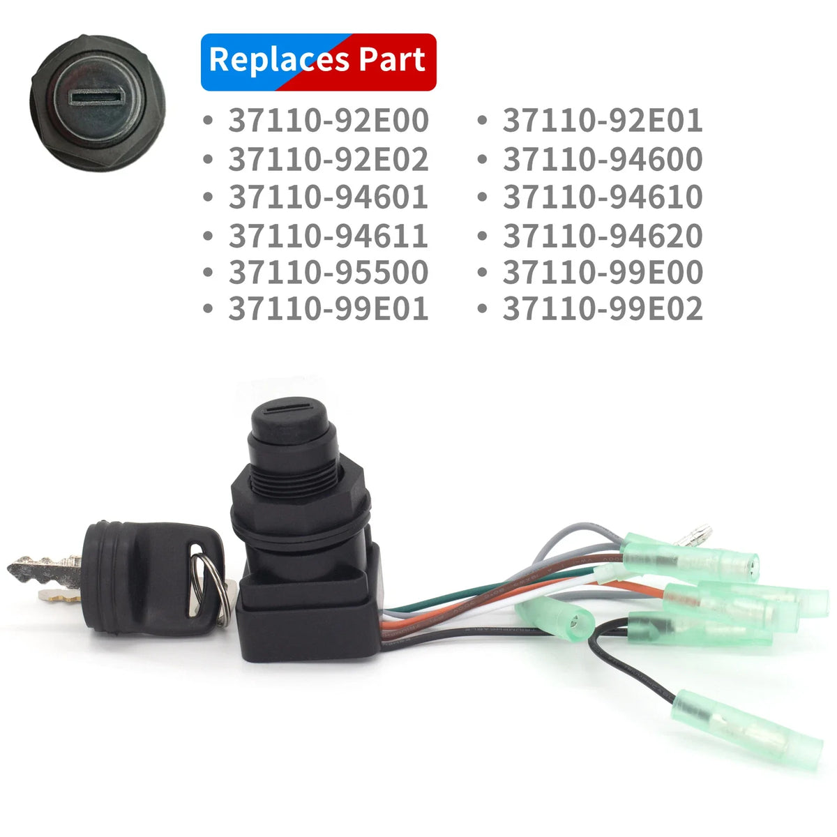 Boat Switch Ignition Key for Suzuki 2 & 4 Stroke 8-225 HP (37110 92E00)