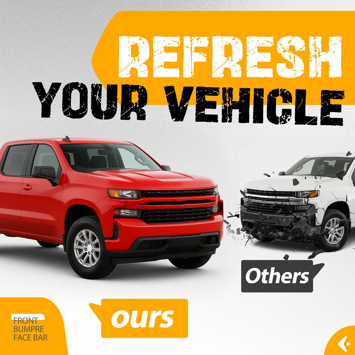 Chrome Steel Front Bumper Face Bar for Chevy Silverado 1500 (2019–2022)