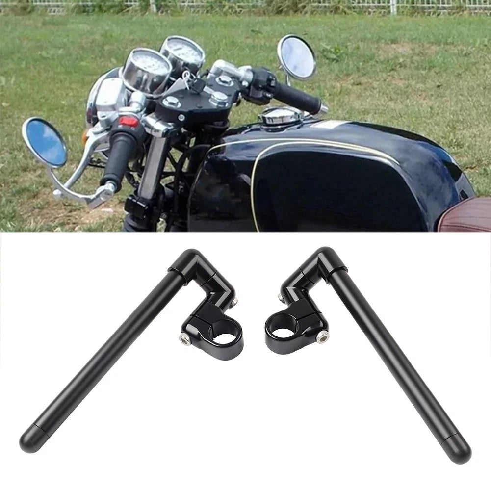 31MM-58MM Cafe Racer Bars for Universal Motorcycles (7/8") Black Clip-On