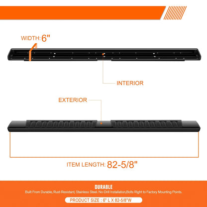 Set of 2 Aluminum Side Step Bars for Silverado/Sierra Crew Cab (2019–2025)