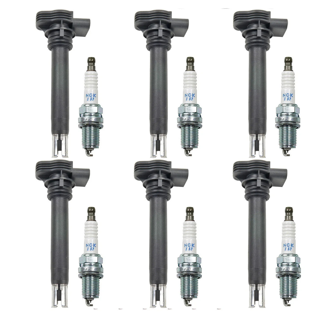 Set of 6 Ignition Coils & NGK Laser Platinum Spark Plugs for Audi A5 Quattro Q5 V6 (2008–2017)