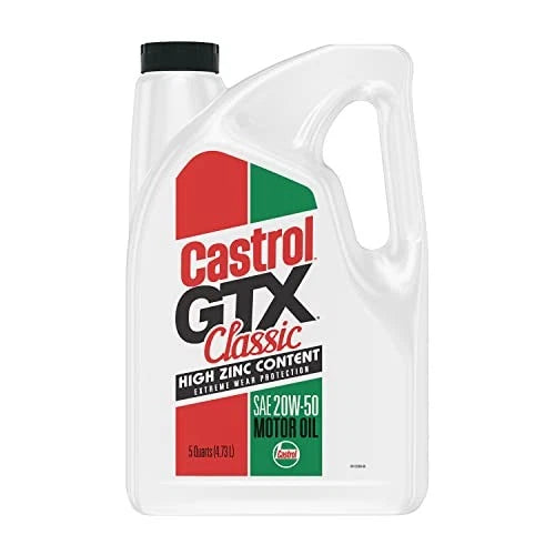 5 Quarts Castrol GTX Classic 20W-50 Motor Oil for Classic Vehicles