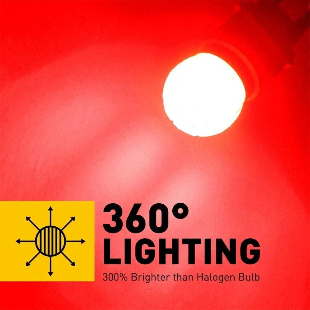 2X AUXITO 3157 LED Red Brake Stop Light Parking Bulbs 2800LM for Cars