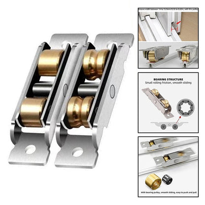 Pack of 4 Sliding Glass Door Rollers Stainless Steel Copper