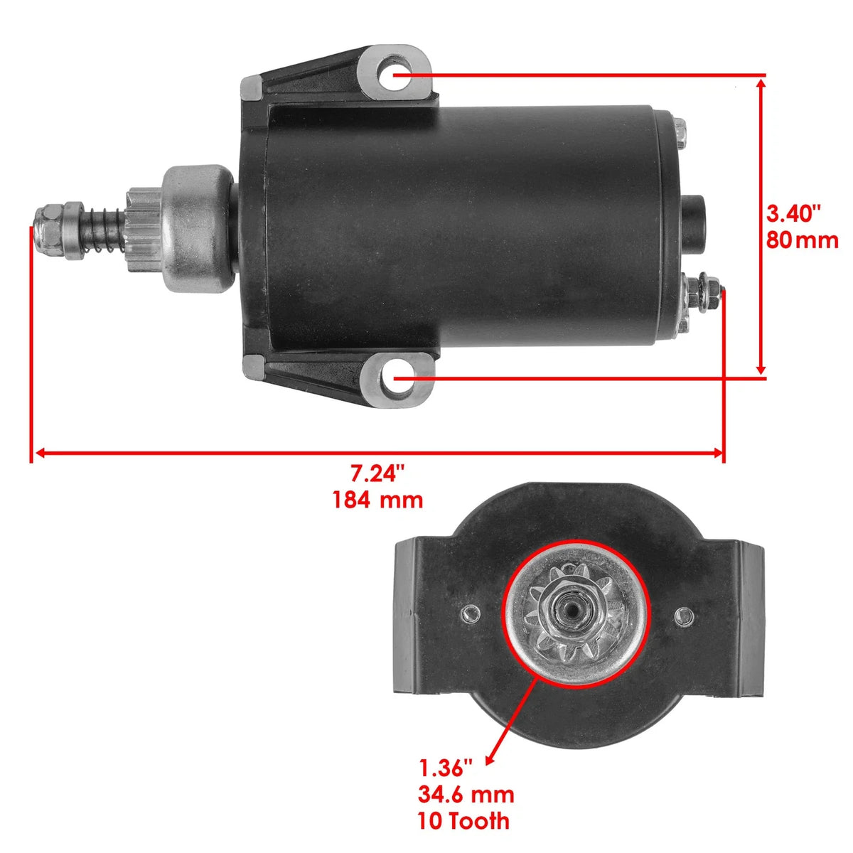 Starter for Mercury Mariner Outboard 25E 25EL 25ELH (1985–2001)