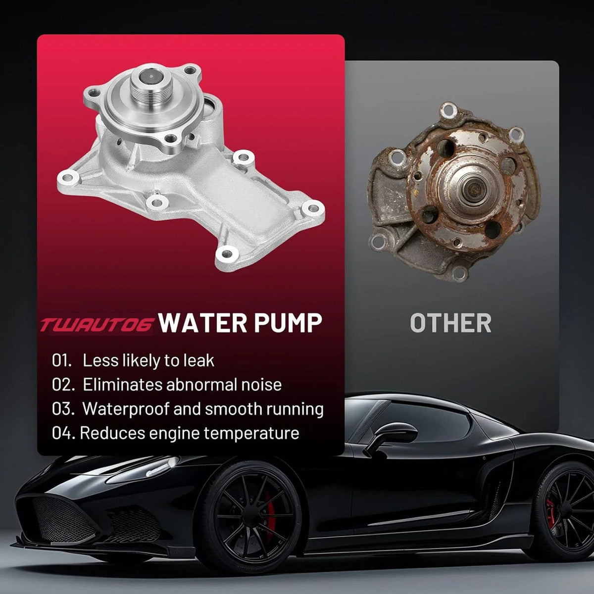 Water Pump for Jeep Wrangler 3.8L V6 (2007–2011)