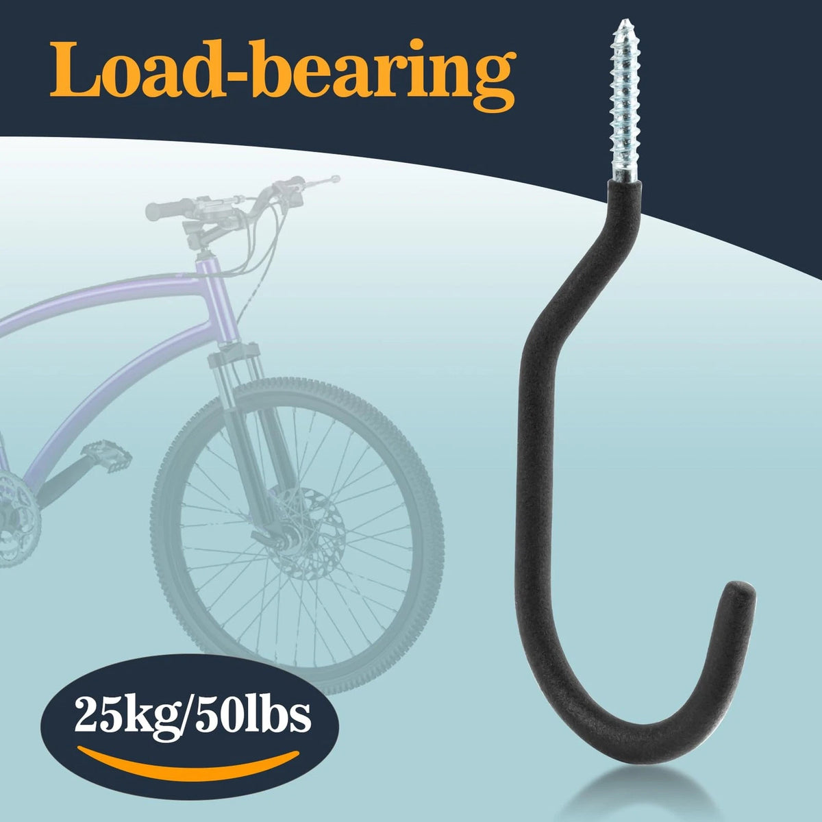 Set of 10 Heavy Duty Wall Mount Storage J Hooks for Bicycle & Ladder