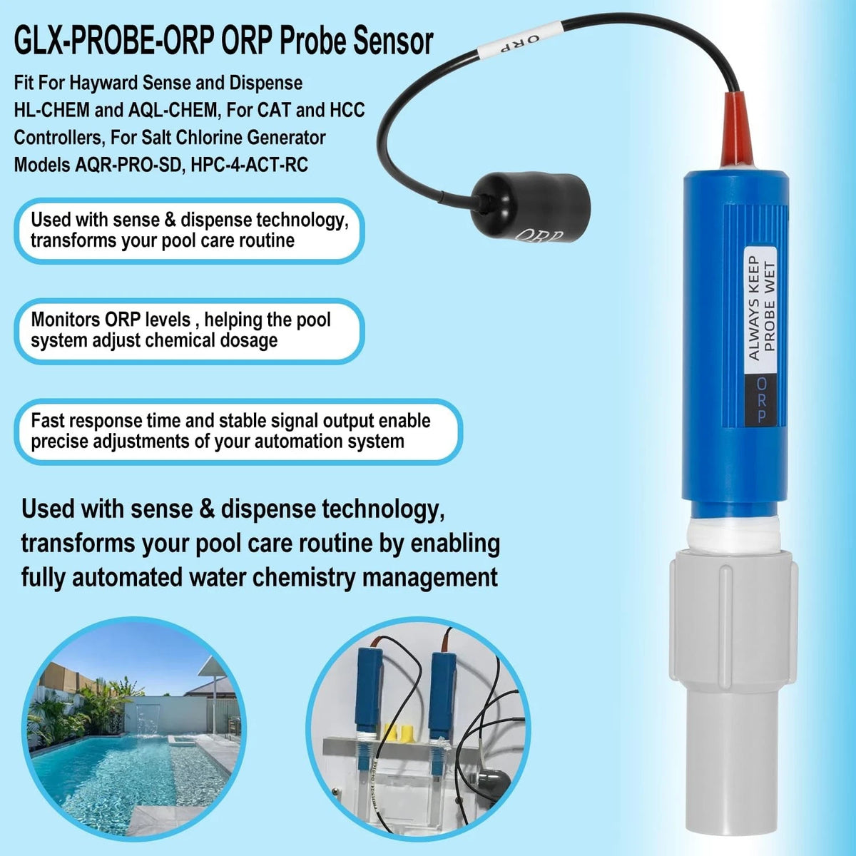 Orp Probe for Hayward Sense Dispense (No Year Range)