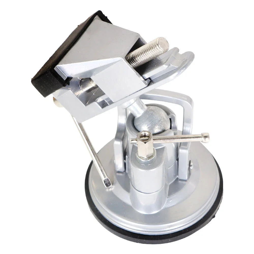 360-Degree Rotating Vacuum Base Vise 3.15 Inch Steel and Die Cast