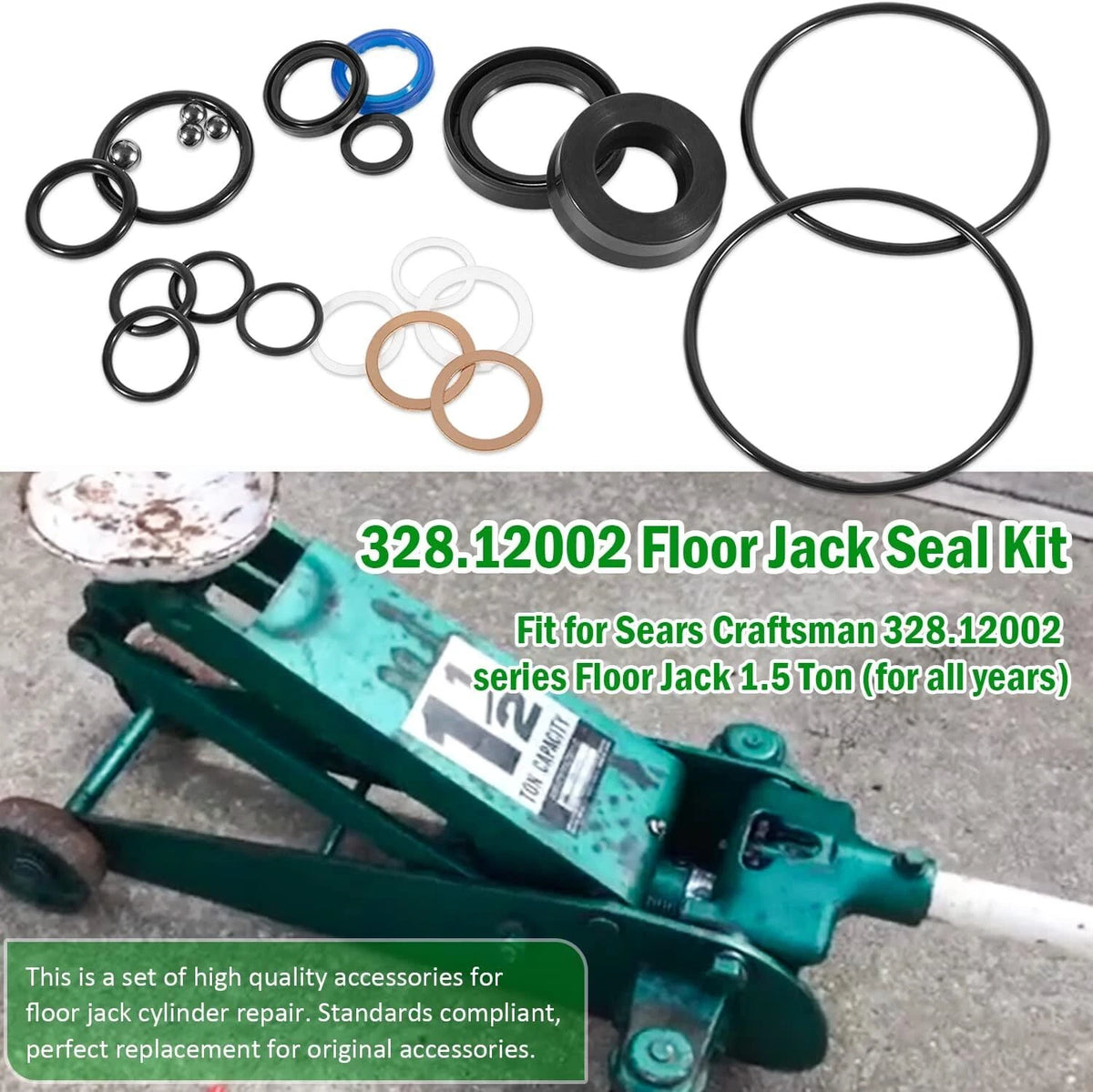 Floor Jack Seal Kit for Sears Craftsman 1.5 Ton (For00606)