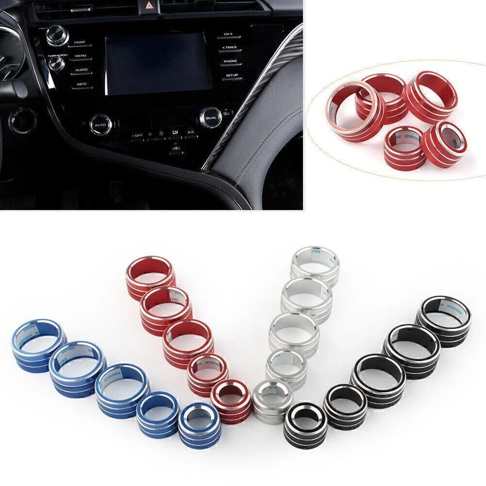 Air Conditioning Audio Button Switch Knob Covers for Toyota Camry (2018) Black