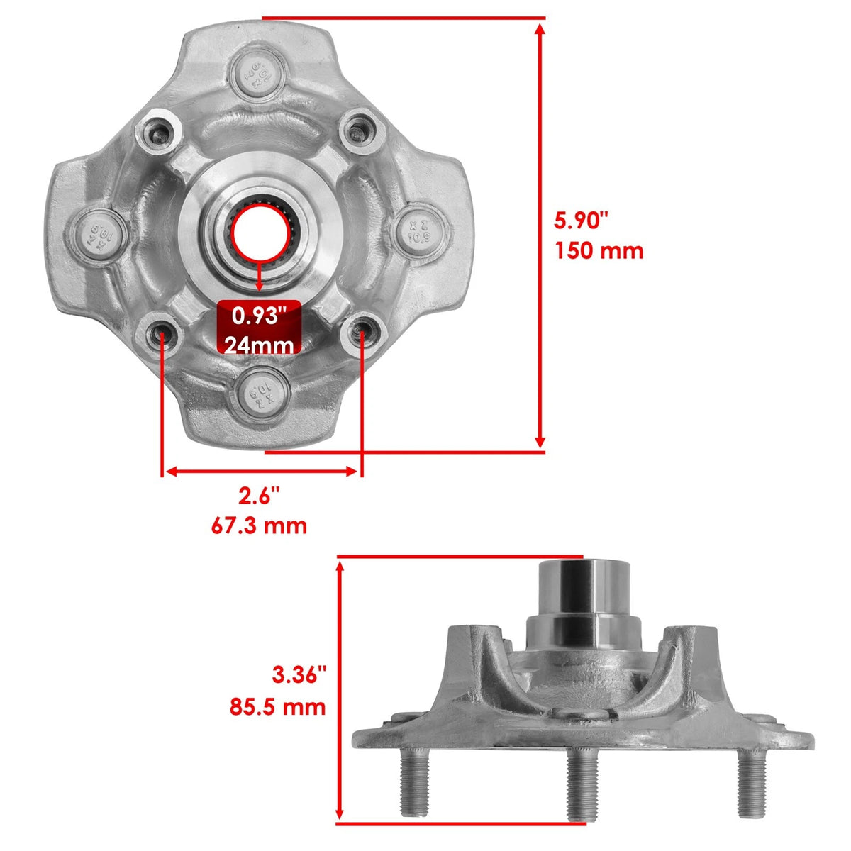 Front Left or Right Wheel Hub for Honda (WH153A1001)