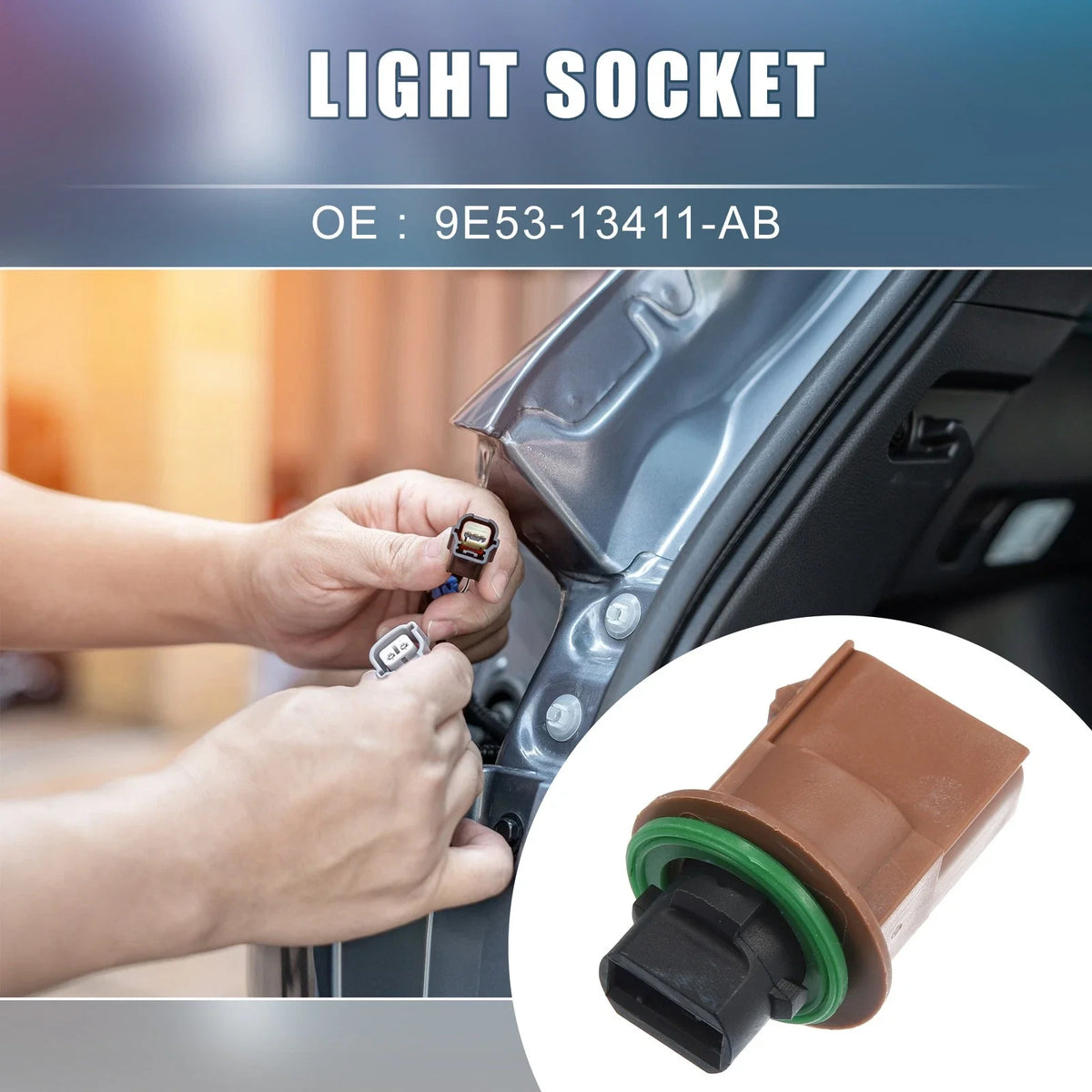 2X Turn Signal Light Marker Lamp Socket 9E53-13411-AA for Ford F-150 (2015–2018)
