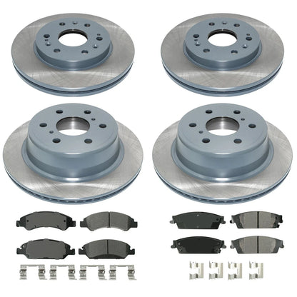 DuraGo Front Rear Rotor Akebono ProACT Brake Pad Kit for Sierra 1500 Tahoe Yukon (2014–2019)