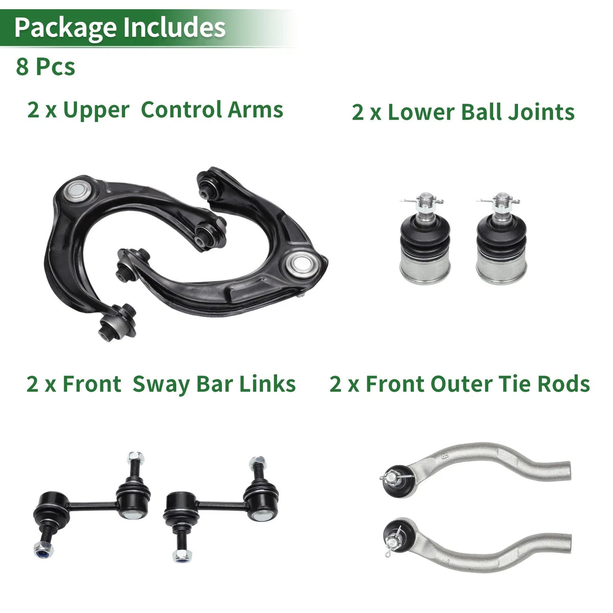 8pcs Front Suspension Kit Upper Control Arm for Honda Accord (1998–2002) No.K620614/ES800460