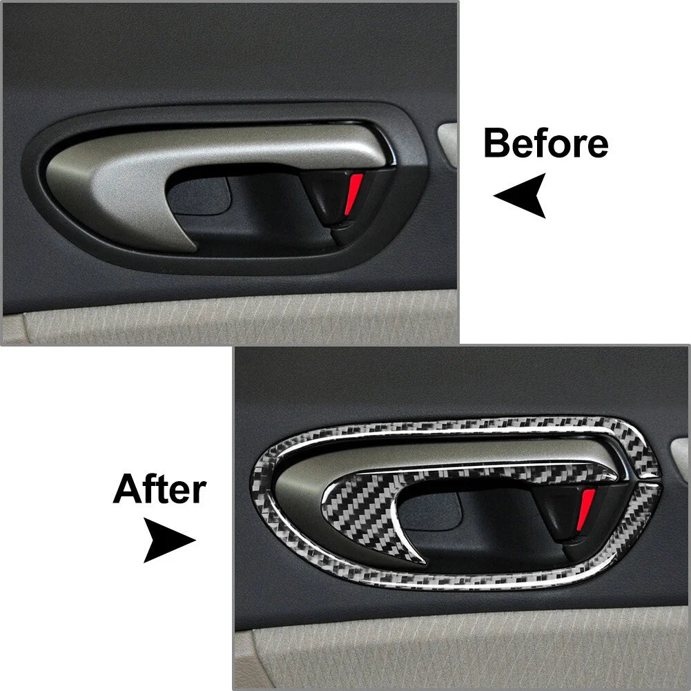 8Pcs Carbon Fiber Interior Door Handle Bowl Trim for Honda Civic (2006–2011)