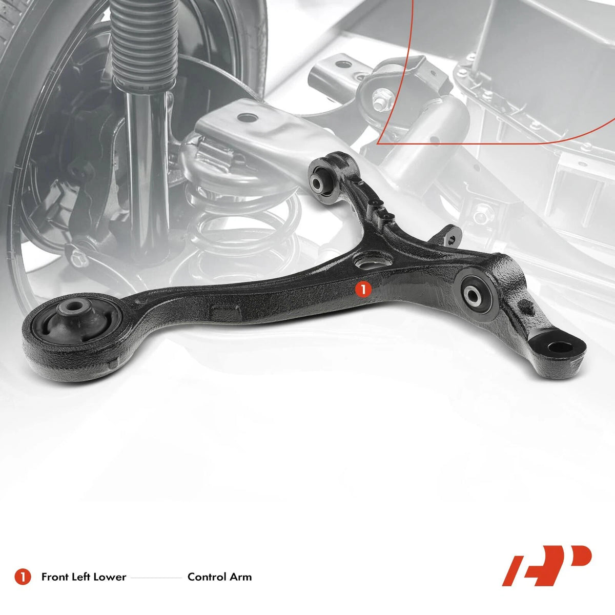 Front Left Lower Control Arm w/ Bushing for Honda Accord (2008–2012) 51360-TA0-000, 51360-TA0-A00, 51360-TA0-A01, 51360-TE1-A00, RK641112