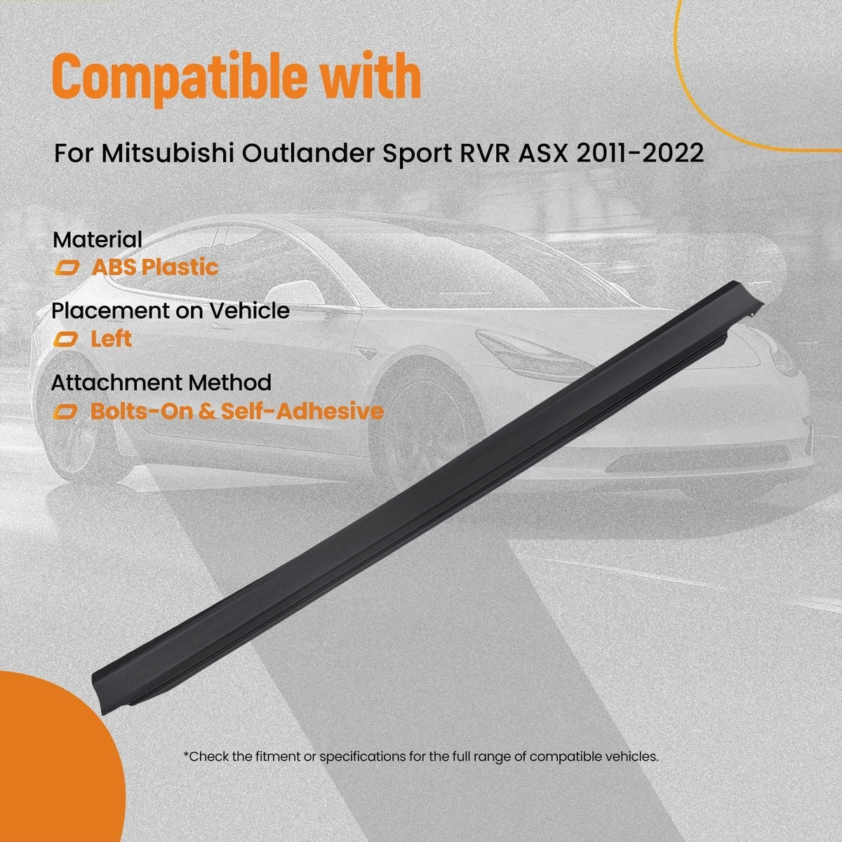Side Skirt for Mitsubishi Outlander Sport RVR ASX (2011–2022)