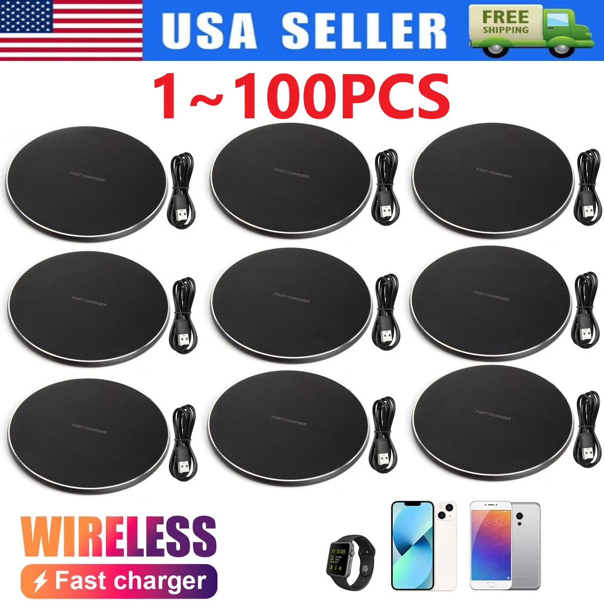 Wireless Fast Charger Pad Dock for Samsung Phones (2015–2023)