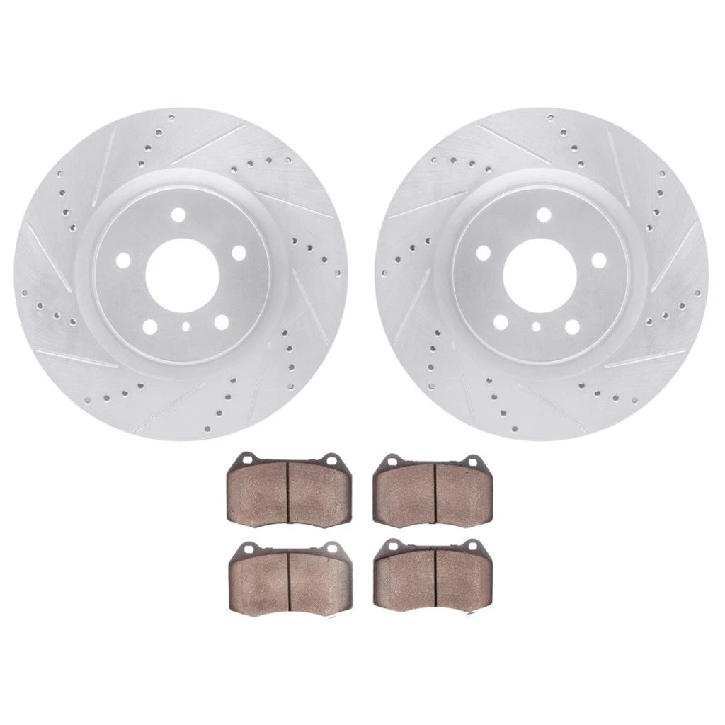 Rotor Set for Infiniti G35 (2003–2004) ALX-PAU-DF-7512-68008-CLA2 Vented Drilled Slotted