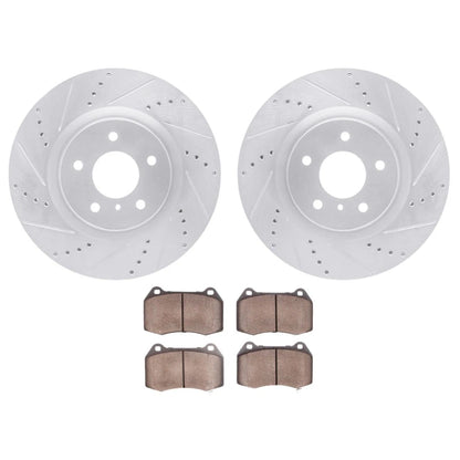 Rotor Set for Infiniti G35 (2003–2004) ALX-PAU-DF-7512-68008-CLA2 Vented Drilled Slotted