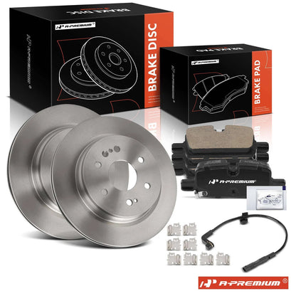 Set of 2 Rear Disc Brake Rotors & Ceramic Pads for Chevy Silverado 1500 (2019–2022) - 10310010, D2174, 12166081