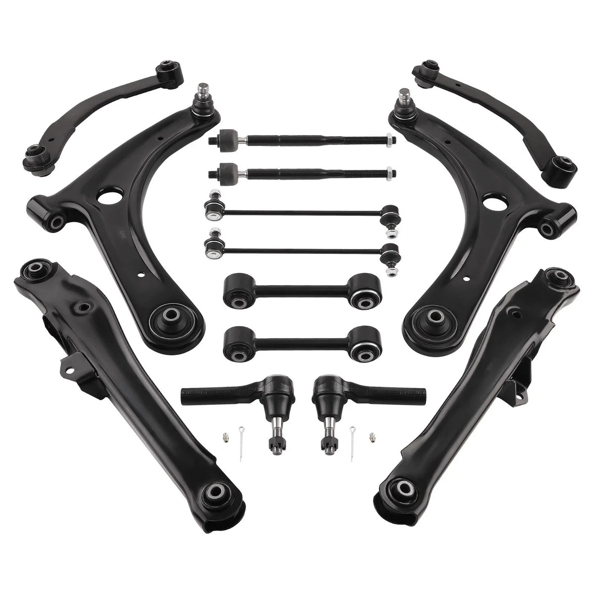 Set of 2 Rear Upper Lower Front Suspension Control Arms for Jeep Patriot (2007–2017)