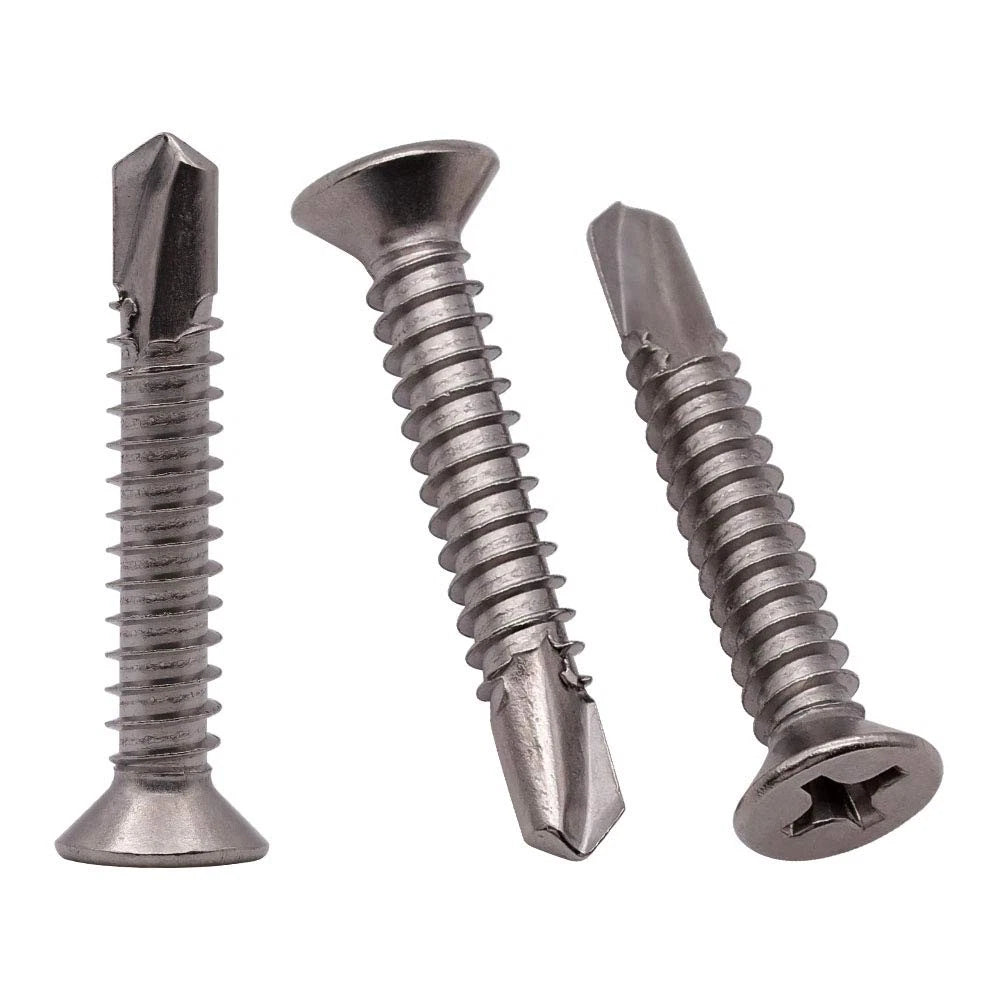 8 x 1-1/2" Phillips Flat Head Stainless Sheet Metal Screws