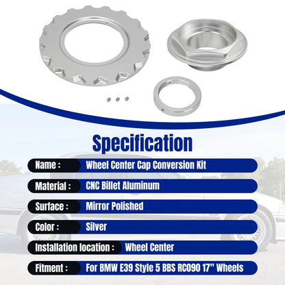1x RC090 Style 5 Center Cap Kit for BMW (1990–1999)