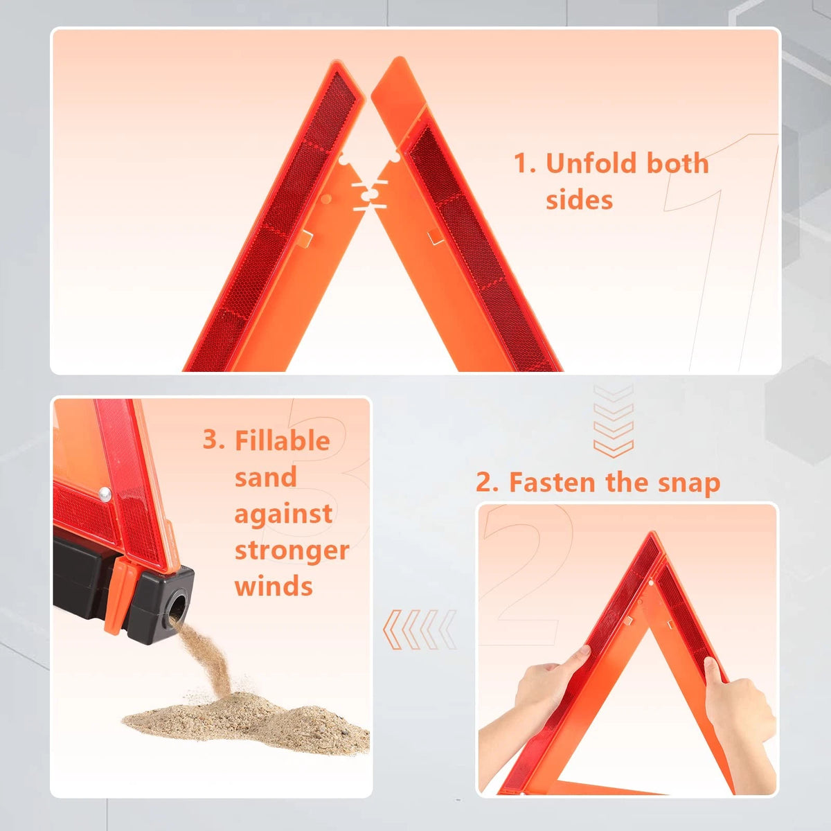 Safety Triangles for DOT Approved Vehicles (Standard Warning)
