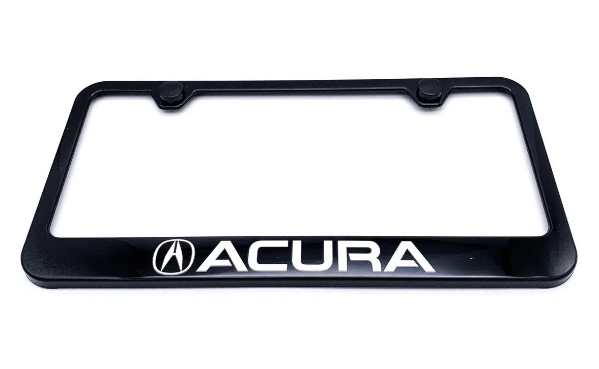 License Plate Frame Black Plastic with White Acura Logo for Acura (2000–2024)