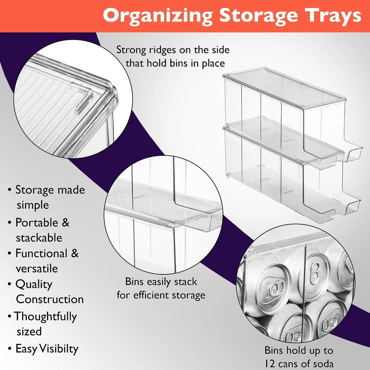 2X ClearSpace Soda Can Organizer & Dispenser for Home Use