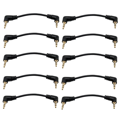 10PC Right Angle 3.5mm Male Stereo AUX Audio Cable for Car
