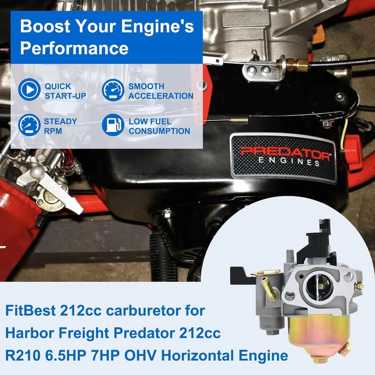 Carburetor for Honda GX120 GX160 GX200 5.5HP 6.5HP Engines