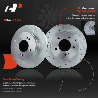 Drilled Rotors & Brake Pads Set for Kia Optima Hyundai Azera (BR31424, BR3142401)