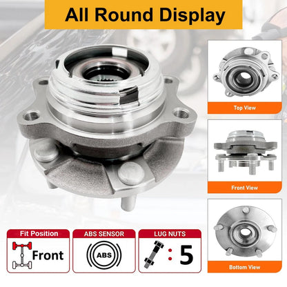 Pair Front Wheel Bearing Hubs for INFINITI Q40 (2015) & Q50 (2014–2023)