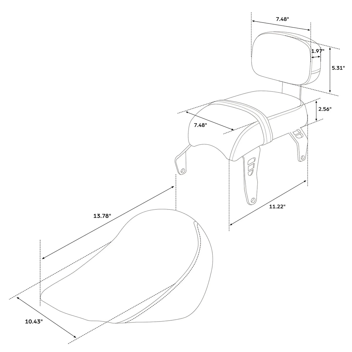 Driver & Passenger Seat Pad for Indian Scout Bobber (2018–2023)