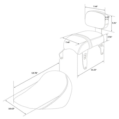 Driver & Passenger Seat Pad for Indian Scout Bobber (2018–2023)