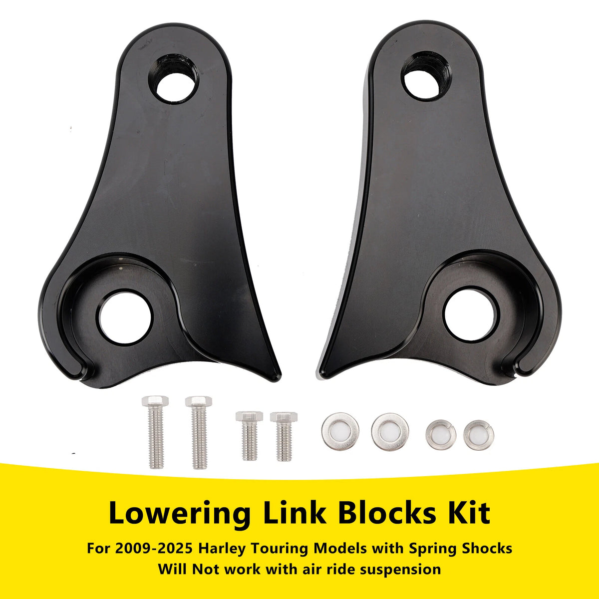 1.5" Lowering Link Blocks Kit for Harley Touring Street Glide Road King (2009–2025) LL-154-BLK