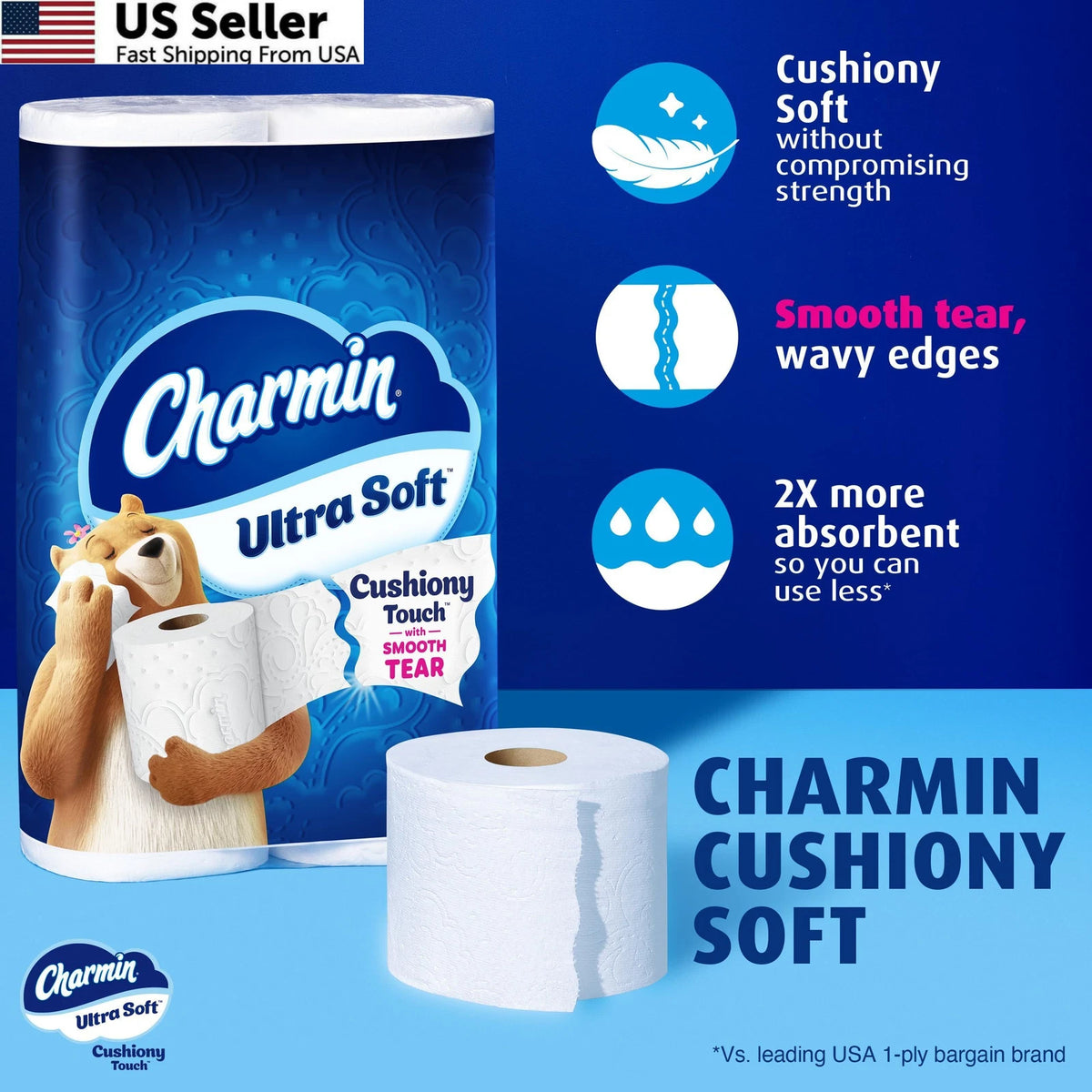 24 Rolls Charmin Ultra Soft Toilet Paper (267 Sheets)